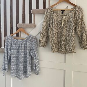 Bundle Lot of 2 Long Sleeve Shirts Blouses Size Small